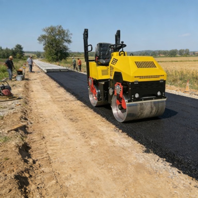 Heavy Equipment For Construction - Enkelvoudige trommelwegwals trilcompactor zware uitvoering grond